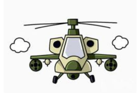  武装直升机简笔画画法