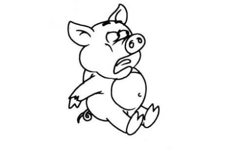 卡通动物简笔画小猪