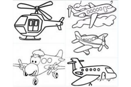 飞机直升飞机简笔画