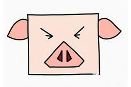 小猪头像简笔画画法