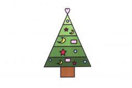 幼儿圣诞树简笔画画法