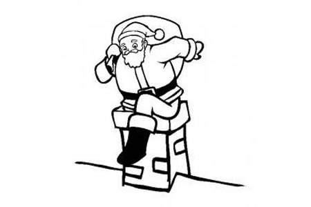 圣诞老人简笔画 跳烟囱的圣诞老人简笔画