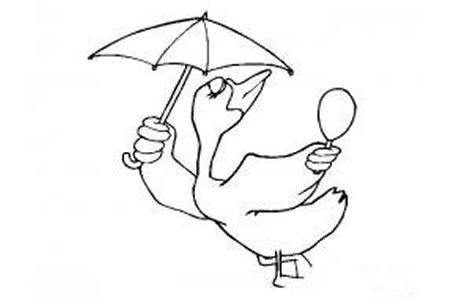 动物简笔画 鸭子的简笔画画法