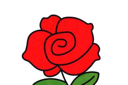 玫瑰花的画法图片彩色