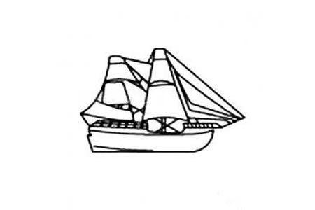 小帆船简笔画图片