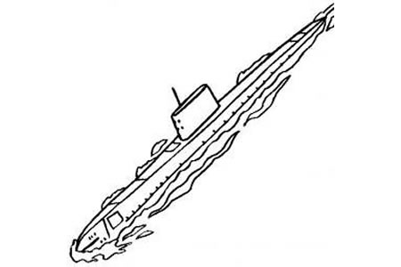 交通工具简笔画 鹦鹉螺号核动力潜艇简笔画图片