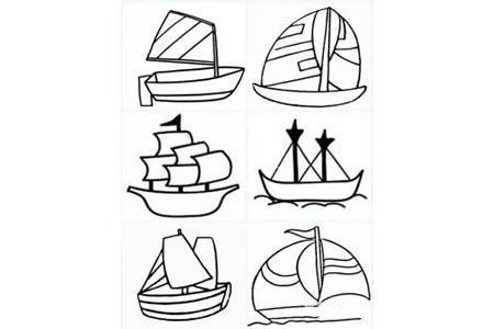 几种帆船的简笔画画法