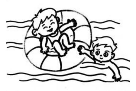 幼儿学画人物 游泳的小男孩