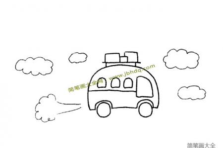 奔驰的小巴士简笔画图片