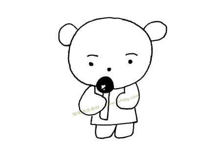 小熊吃棒棒糖