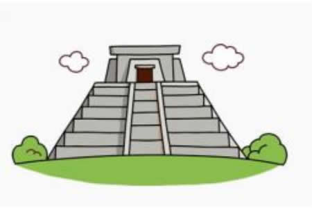 玛雅金字塔简笔画画法
