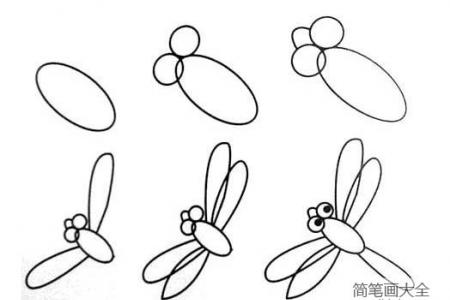 蜻蜓简笔画步骤图