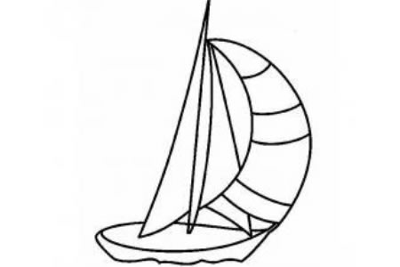 月牙帆船简笔画