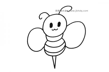 一组可爱的卡通蜜蜂简笔画图片