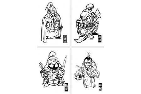 三国人物卡通形象简笔画锦集一（16幅）
