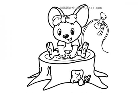 可爱的卡通小老鼠简笔画图片