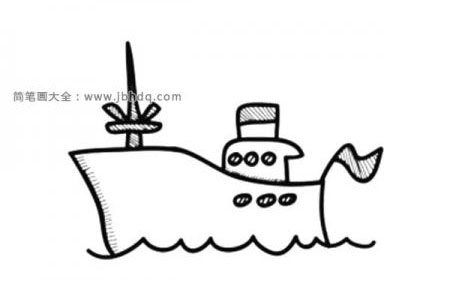 可爱的小轮船简笔画
