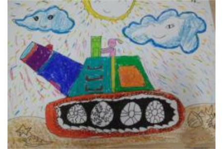 彩色坦克图片,国庆节儿童画在线欣赏