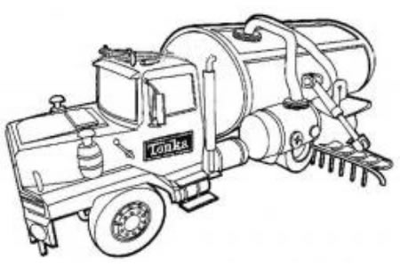 工程车简笔画图片之油罐车