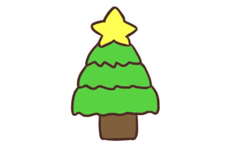 简单的圣诞树简笔画教程