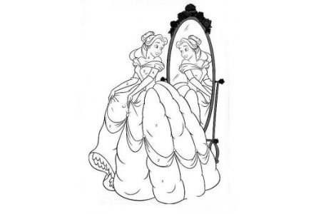 照镜子的贝尔公主