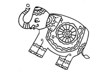 幼儿创意简笔画 华丽的大象简笔画图片