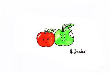 卡通苹果怎么画