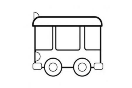 幼儿简笔画 简单的公共汽车简笔画