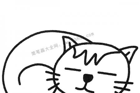 可爱的小懒猫简笔画图片