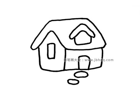 雪天里的房子简笔画图片