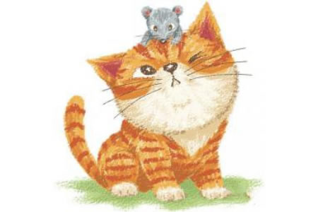 可爱的动物漫画之猫和老鼠