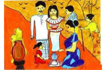 国外儿童获奖绘画作品-新年传统