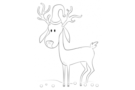 如何画圣诞节驯鹿