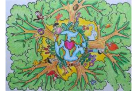 让世界充满绿色小学生植树节画画图片