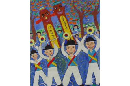 国外儿童画作品欣赏-丰年祭