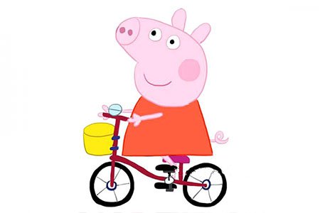 一步一步学画小猪佩奇骑自行车