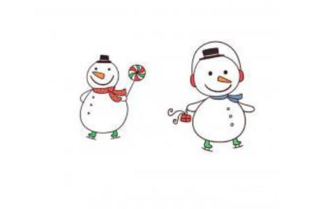 圣诞节简笔画素材 可爱的雪人
