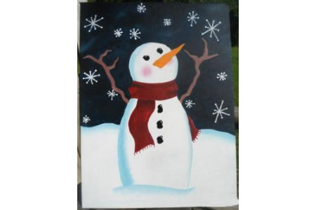 幸福的小雪人国外油画作品在线看