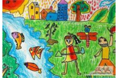 优秀儿童画作品欣赏-小破孩系列之植树节
