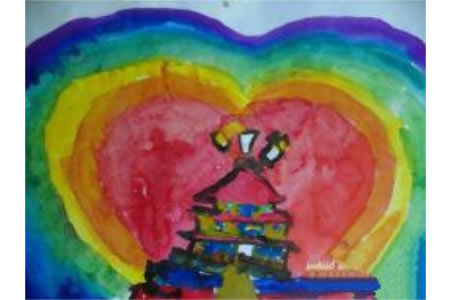 国庆节主题儿童画-我的中国心