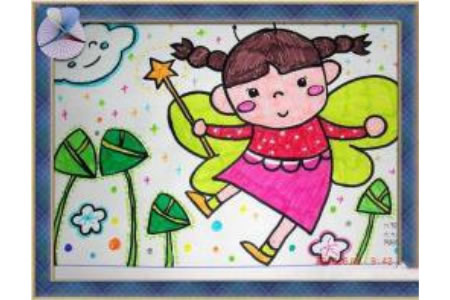 儿童画小女孩和粽子
