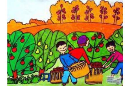 丰收的喜悦,有关于秋天的儿童画