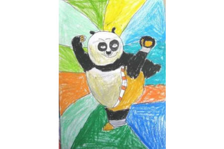 少儿卡通人物儿童画图片：功夫熊猫