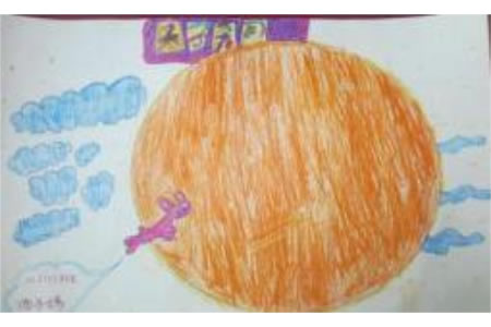 有关中秋节的儿童画-玉兔奔月