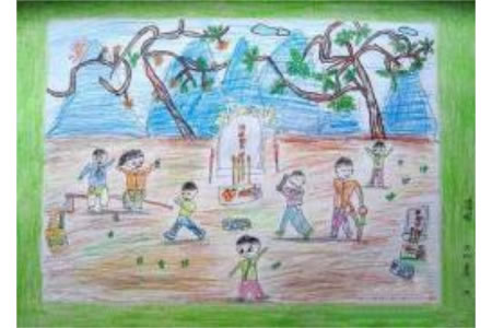 幼儿园大班优秀的清明节儿童画作品欣赏