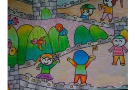 欢庆国庆节儿童画-快乐的国庆假期