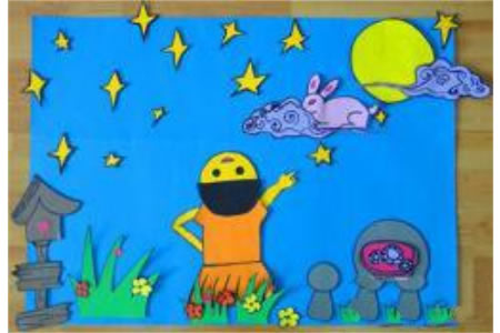 有关于中秋节的儿童画-中秋月圆之夜