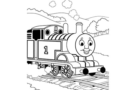 小火车托马斯填色图片