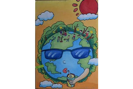 植树节教师范画作品之我们爱地球