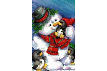 爱企鹅的小雪人国外绘画作品在线看